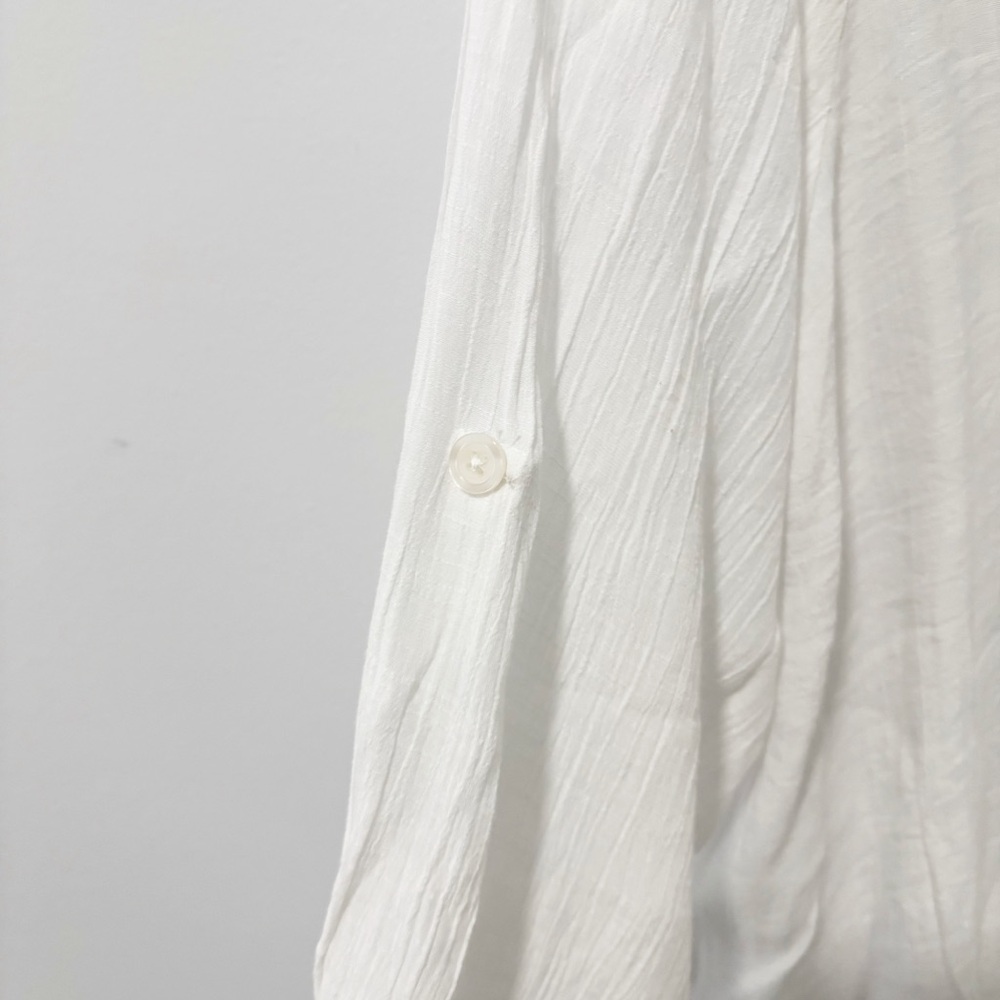 Time and‎ Tru Collared Button-Up Blouse Womens 3X White Lightweight Vacation - Picture 5 of 14